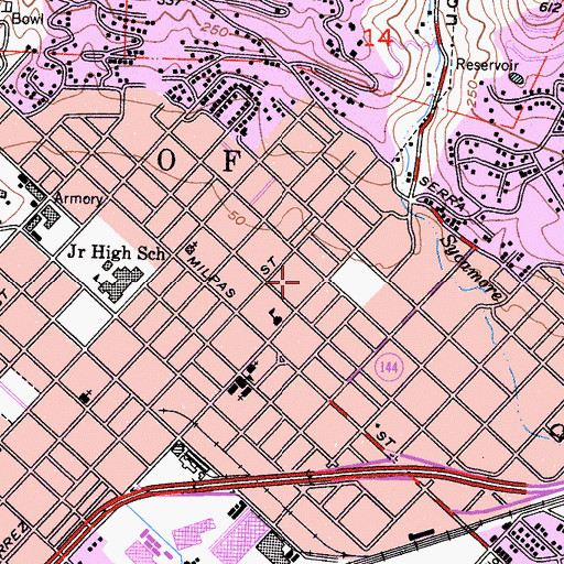 Topographic Map of Santa Barbara Buddhist Church, CA