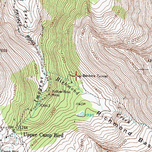 Topographic Map of Bankers Tunnel, CO