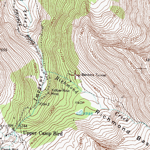 Topographic Map of Bankers Tunnel, CO