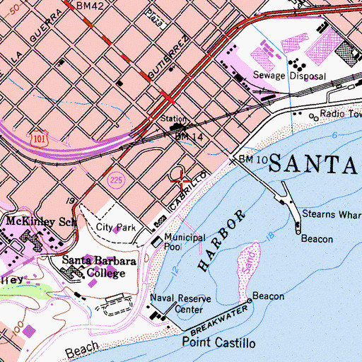 Topographic Map of Veterans Memorial Building, CA