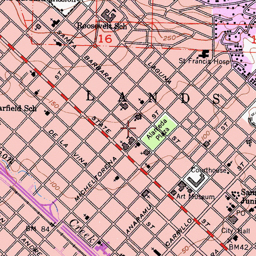 Topographic Map of Alice Keck Memorial Park, CA
