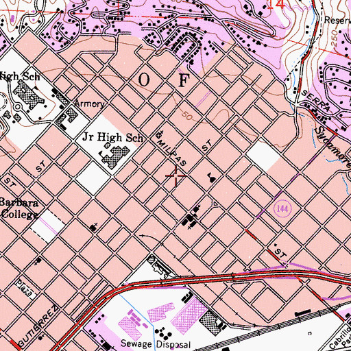 Topographic Map of Asamblea De Dios Templo, CA
