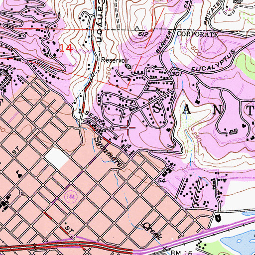 Topographic Map of Cleveland Elementary School, CA