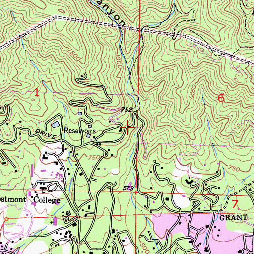 Topographic Map of Gould Park, CA