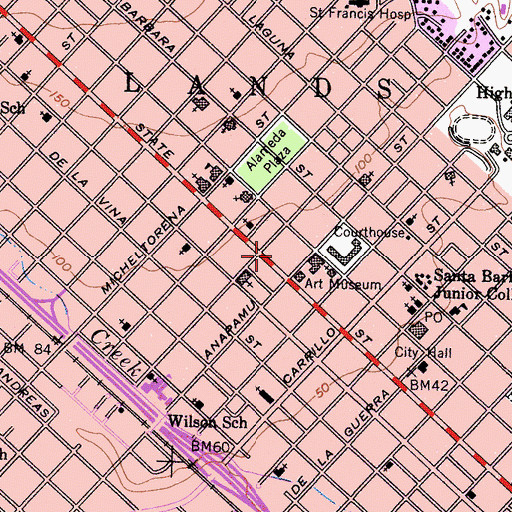 Topographic Map of Granada Building, CA