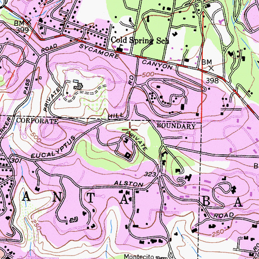 Topographic Map of Hale Park, CA