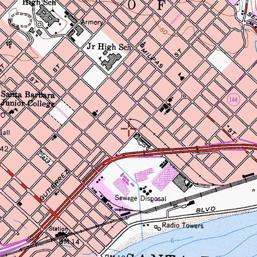 Topographic Map of La Casa de la Raza, CA