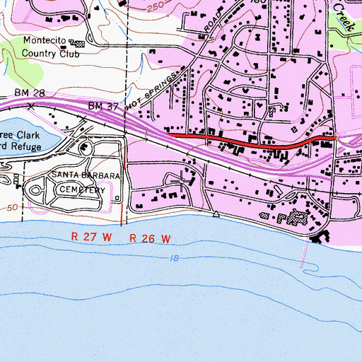 Topographic Map of Music Academy of the West, CA