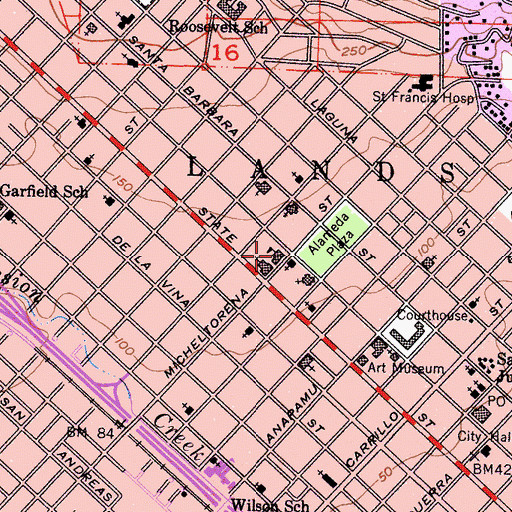 Topographic Map of Notre Dame School, CA