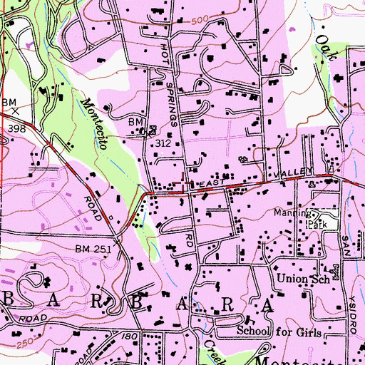 Topographic Map of Our Lady of Mount Carmel Church, CA