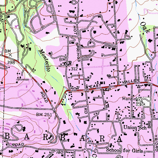 Topographic Map of Our Lady of Mount Carmel School, CA