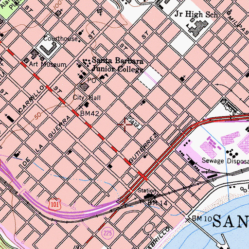Topographic Map of Plaza Vera Cruz, CA
