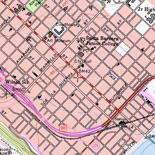 Topographic Map of Storke Plaza, CA