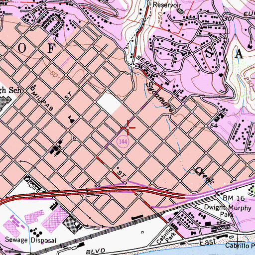 Topographic Map of Sunflower Park, CA