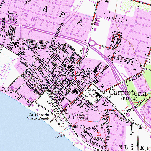 Topographic Map of Carpinteria Valley Museum of History, CA