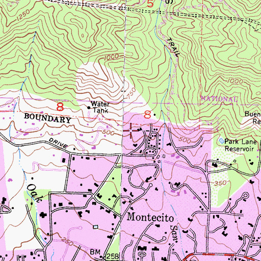 Topographic Map of Immaculate Heart College, CA