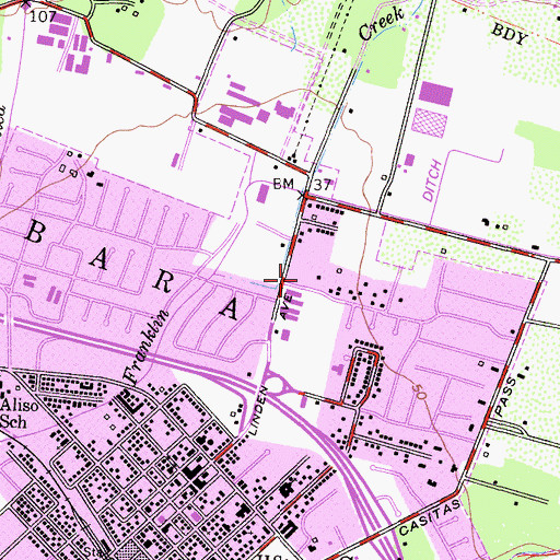 Topographic Map of Saint Joseph Catholic Church, CA