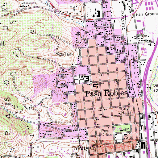 Topographic Map of The Arts Academy at Bauer Speck Elementary School, CA