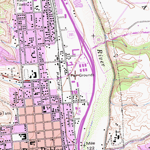 Topographic Map of California Mid-State Fairground, CA