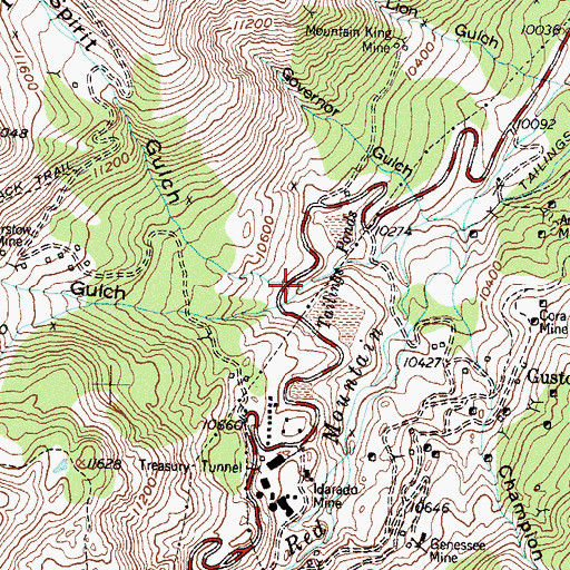 Topographic Map of Spirit Gulch, CO