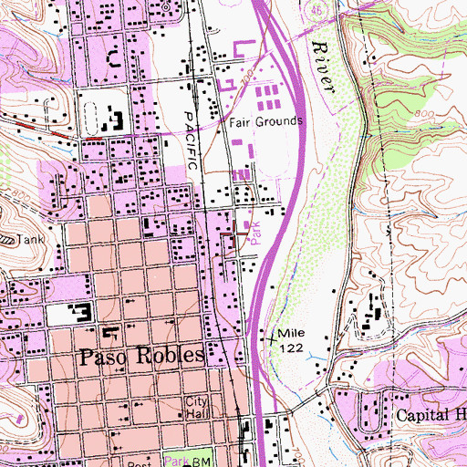Topographic Map of Pioneer Park, CA