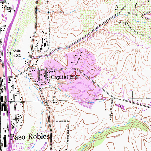 Topographic Map of Family Worship Center, CA
