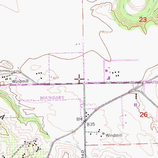 Topographic Map of Golden Hills Church of Christ, CA