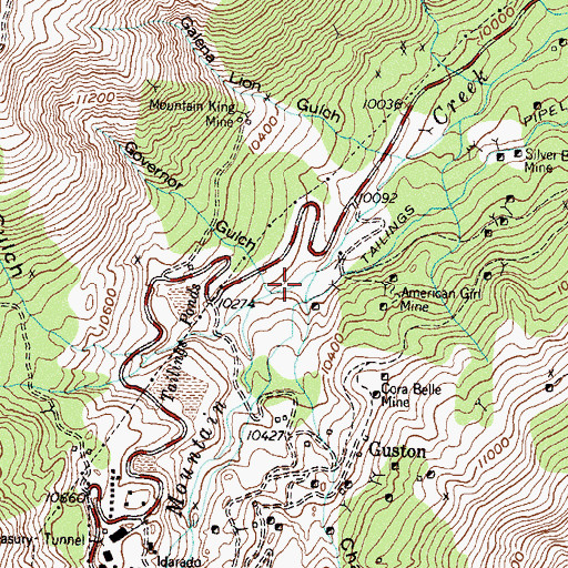 Topographic Map of Commodore Gulch, CO
