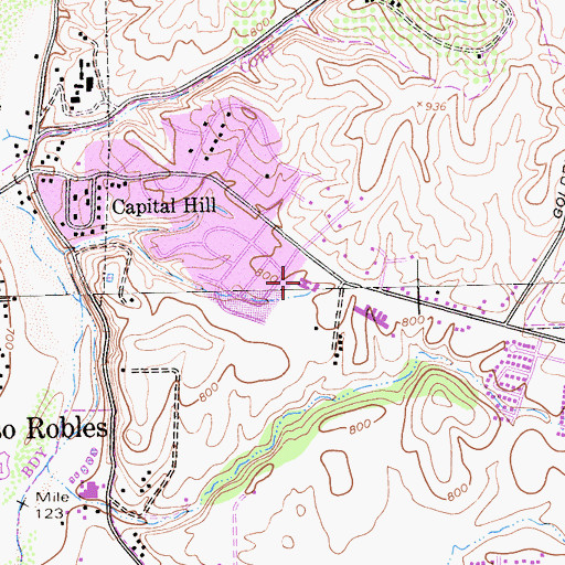 Topographic Map of Saint Rose of Lima Catholic Church, CA