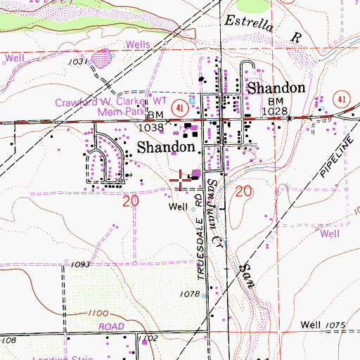 Topographic Map of Shandon Elementary School, CA