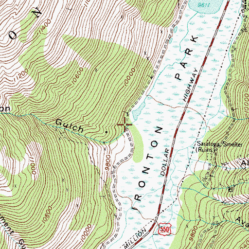 Topographic Map of Full Moon Gulch, CO