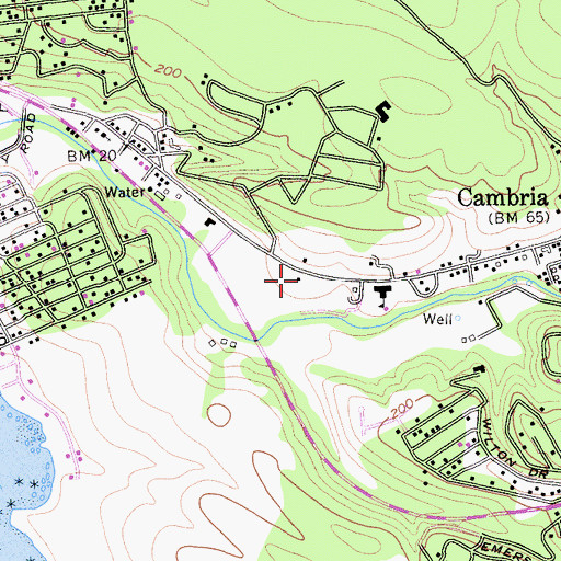 Topographic Map of Allied Arts Gallery, CA