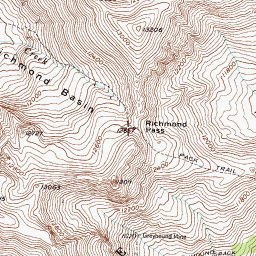 Topographic Map of Richmond Pass, CO