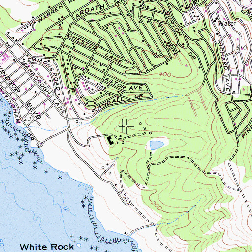 Topographic Map of Camp Ocean Pines, CA