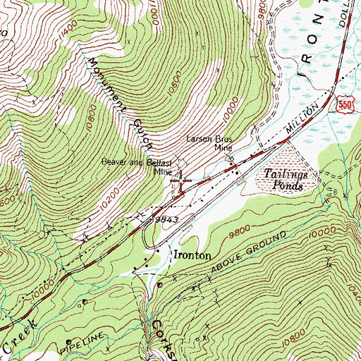 Topographic Map of Monument Gulch, CO