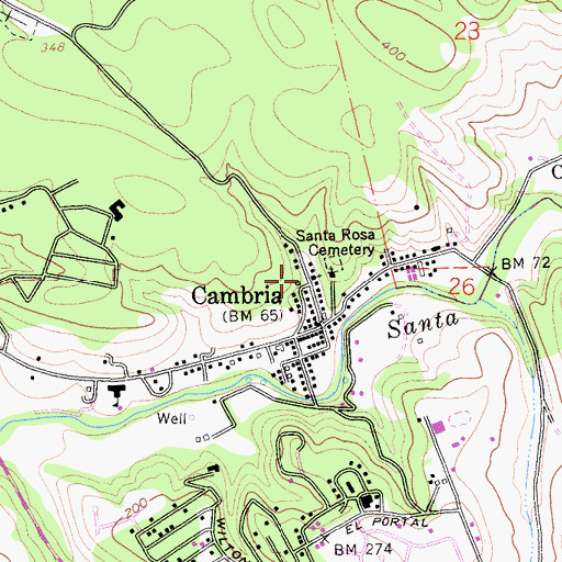 Topographic Map of Vineyard Church, CA