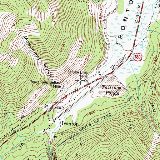 Topographic Map of Larson Brothers Mine, CO