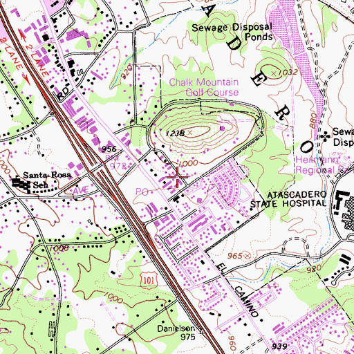 Topographic Map of Berean Baptist Church, CA