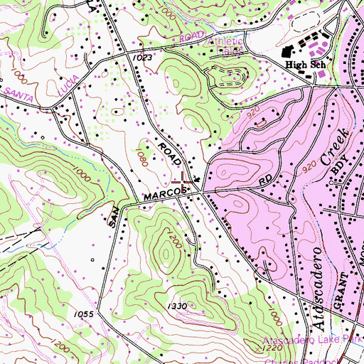 Topographic Map of Calvary Chapel of Atascadero, CA