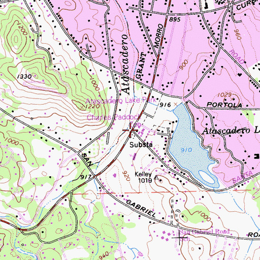 Topographic Map of Charles Paddock Zoo, CA