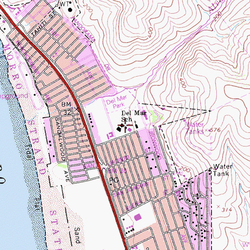 Topographic Map of Estero Bay United Methodist Church, CA