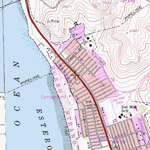Topographic Map of First Baptist Church, CA