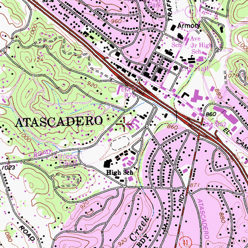 Topographic Map of North County Christian Elementary School, CA