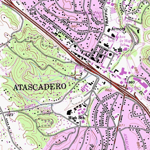 Topographic Map of Saint Williams Catholic Church, CA