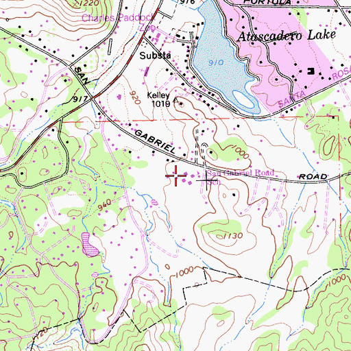 Topographic Map of San Gabriel Elementary School, CA