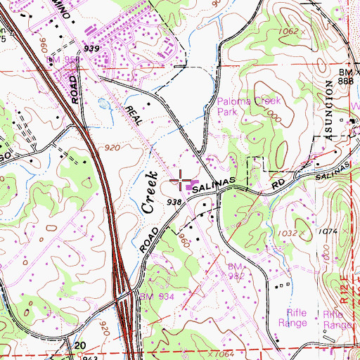 Topographic Map of United Methodist Church of Atascadero, CA