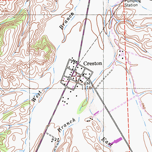 Topographic Map of Creston Community Church, CA
