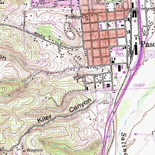 Topographic Map of First Missionary Baptist Church, CA