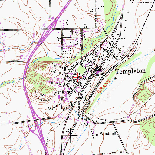 Topographic Map of First Presbyterian Church, CA