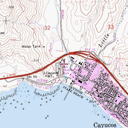 Topographic Map of Hardie Park, CA